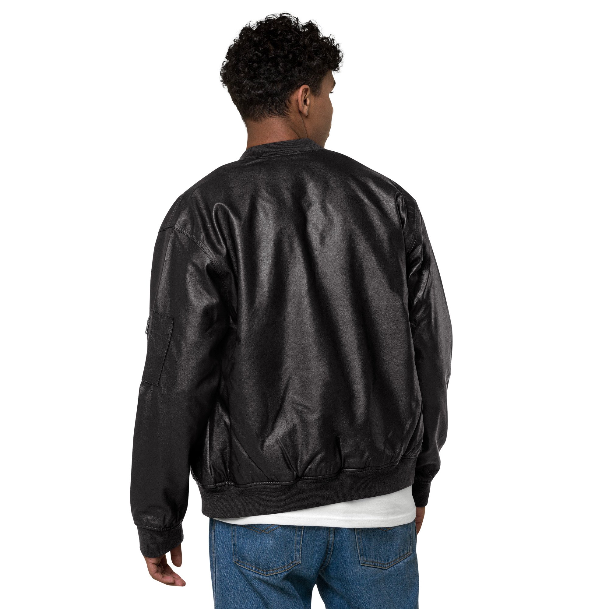ROBOT MAFIA Leather Bomber Jacket - Image 9