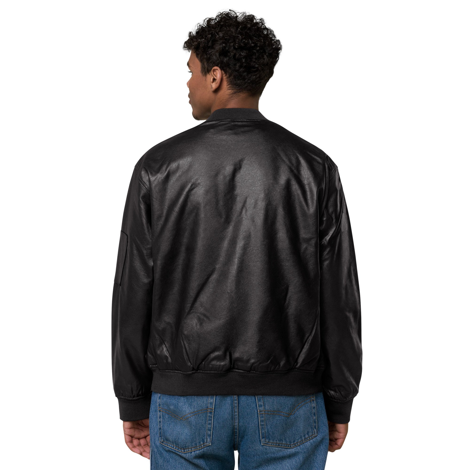 ROBOT MAFIA Leather Bomber Jacket - Image 8
